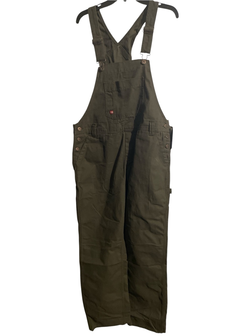 Dickies Women’s Large Army Green Bib Overalls Denim SIZE  MEDIUM NWT